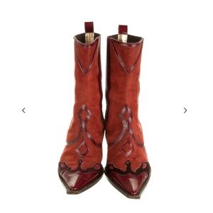 Dolce & Gabbana Suede Printed Western Boots Women's Size: 5 | IT 35